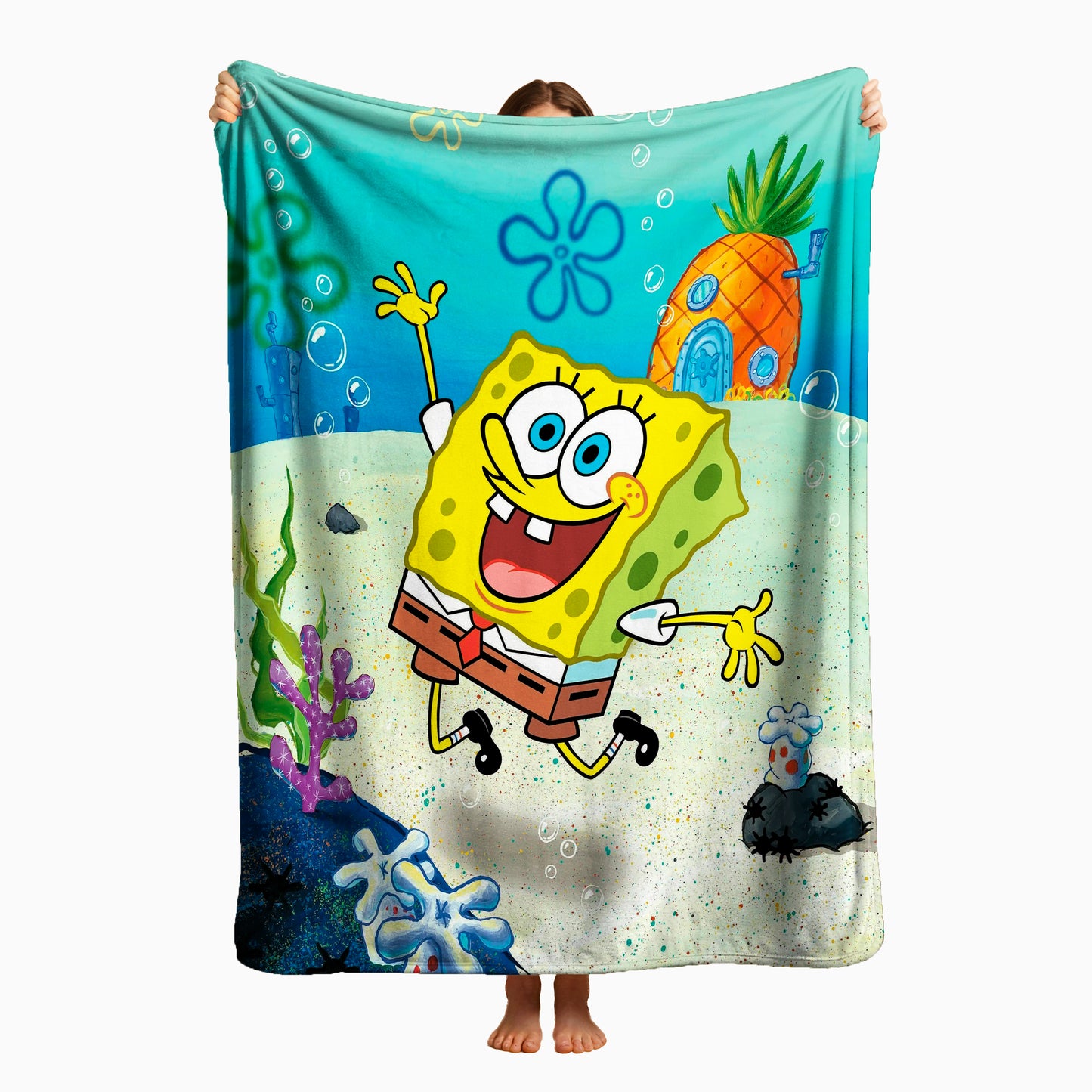 COBIJA BOB ESPONJA NUEVA 180X160CM