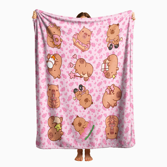 COBIJA CAPIBARA ROSA 180X160CM