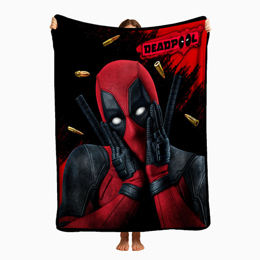 COBIJA DEADPOOL NEGRO 180X160CM