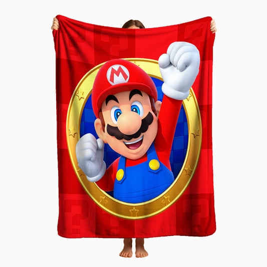 COBIJA MARIO BROS ROJO  180CMx160CM