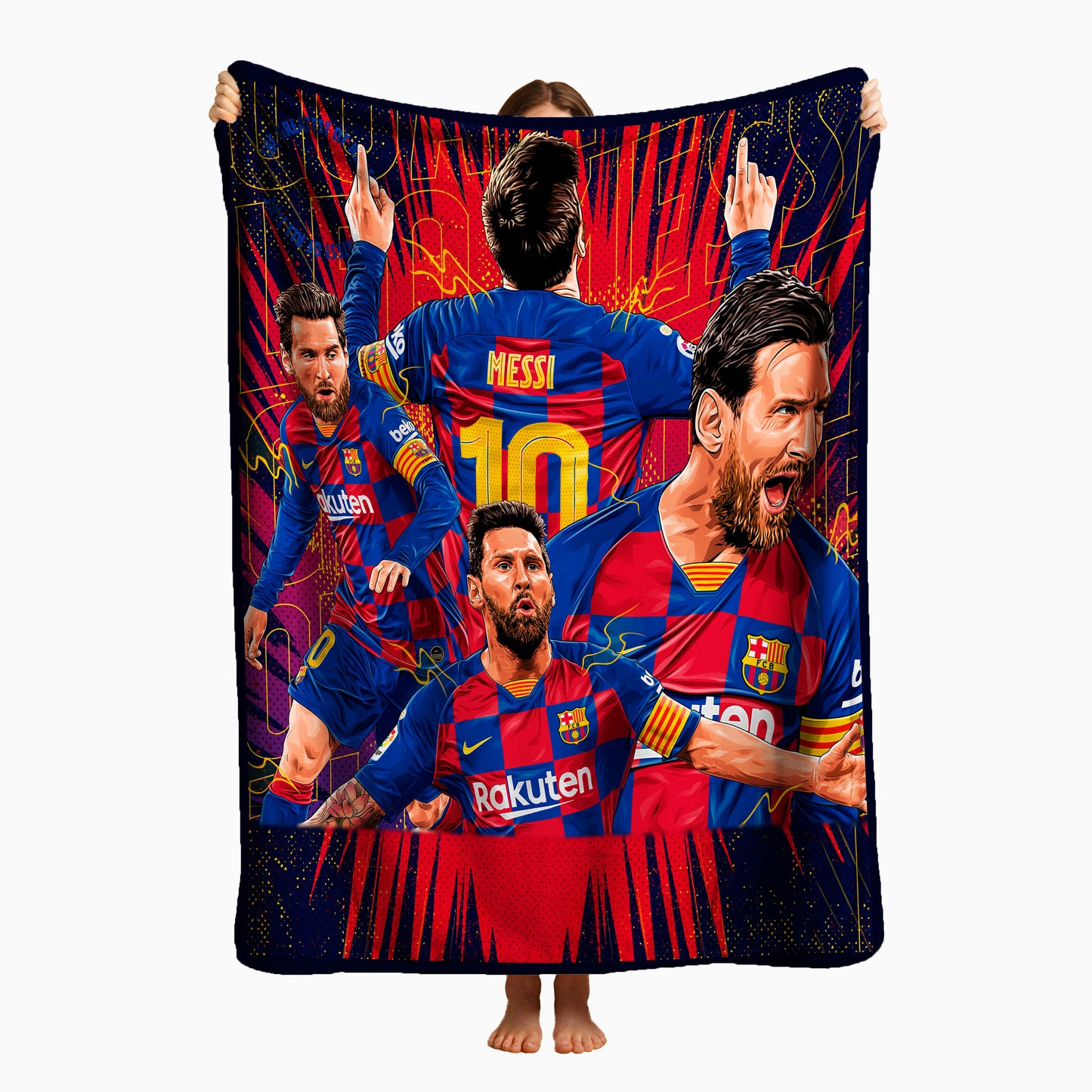 COBIJA MESSI BARCELONA 180X160CM