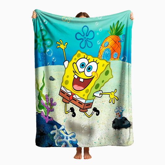 COBIJA BOB ESPONJA NUEVA 180X160CM