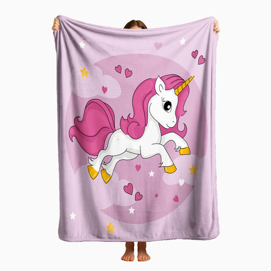 COBIJA UNICORNIO ROSA 180X160CM