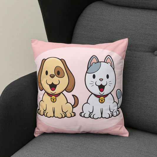 COJIN PERRO Y GATO 45x45cm