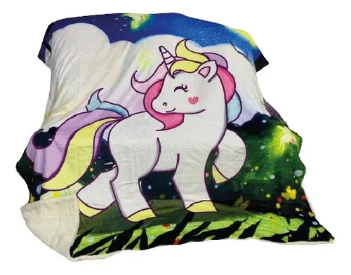 COBIJA UNICORNIO SALVAJE 180X160CM