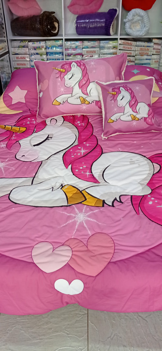 EDREDON UNICORNIO FUSCIA